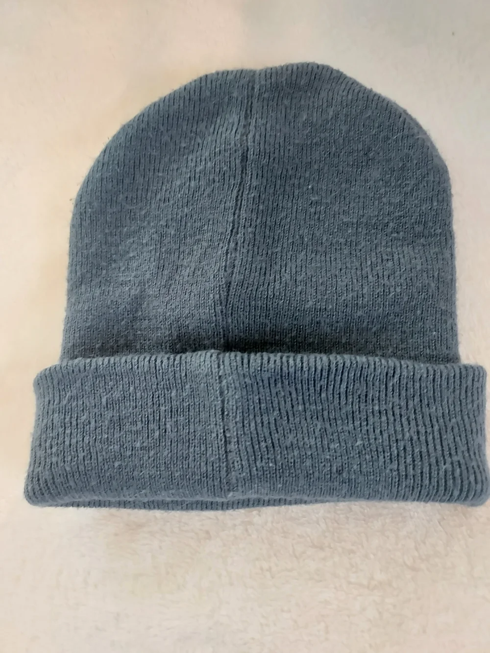 Kids Gray Knit Beanie with Quirky Pepperoni Pizza Patch Embroidery